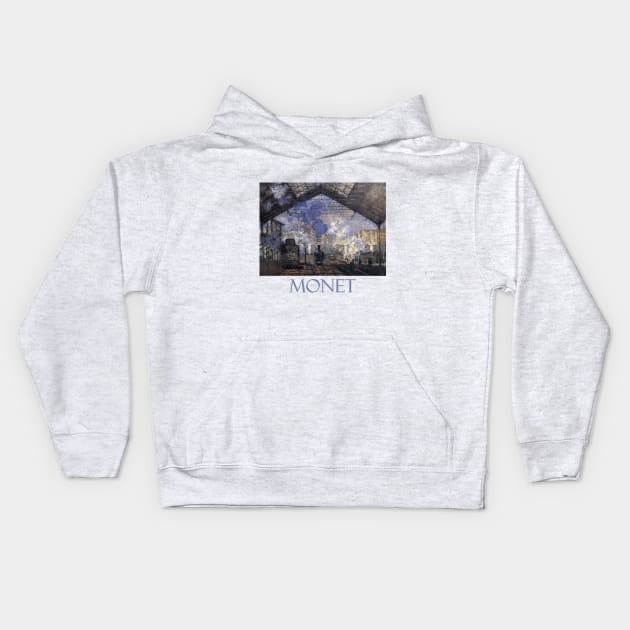 Sainte Lazare Railway Station by Claude Monet Kids Hoodie by Naves